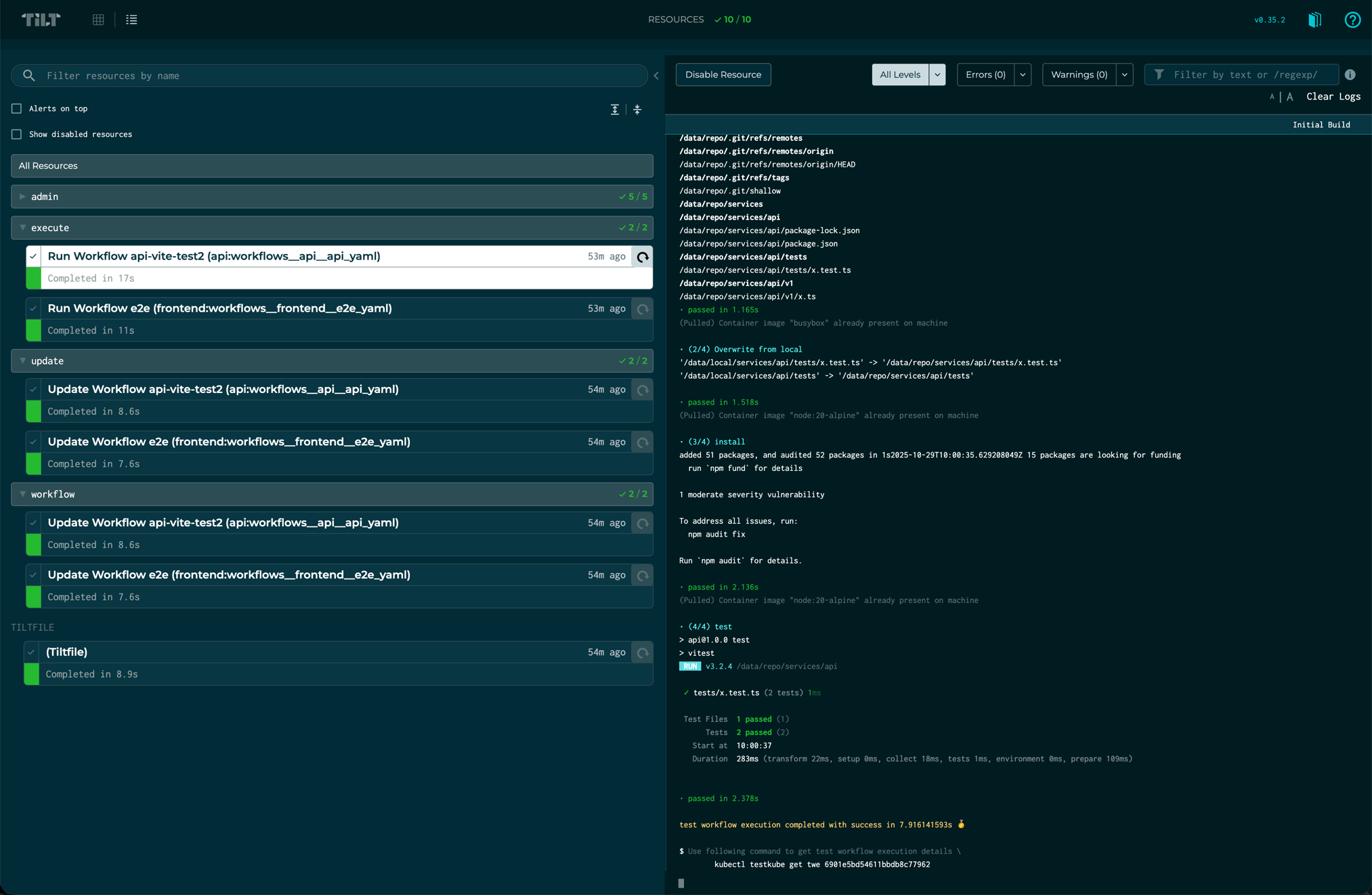 Local Dev Loop with Tilt